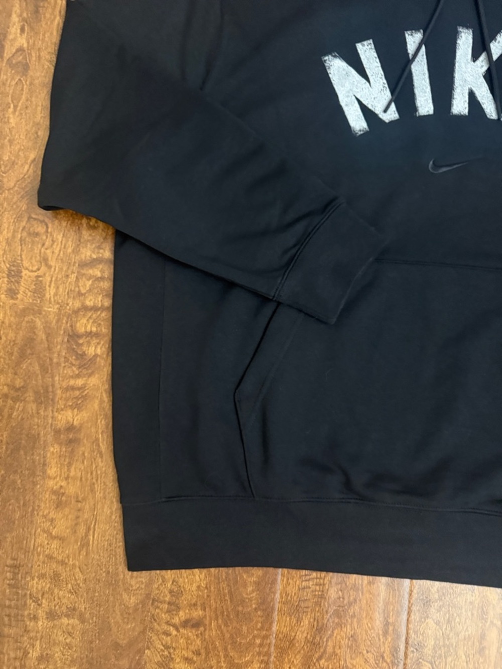 Nike Black Hoodie with White Distressed NIKE Logo Size XXL - Picture 7 of 16